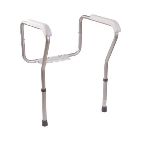 HealthSmart - Toilet Safety Rail White / Silver Aluminum - 521-9804-9601