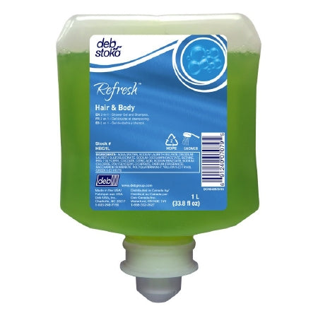 Deb Refresh Shampoo and Body Wash 1 Liter Dispenser Refill Bottle Scented - HBG1L