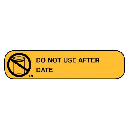 Apothecary Products Apothecary Products Pre-Printed Label Auxiliary Label DO NOT USE AFTER/ DATE _____ Yellow 3/8 X 1-9/16 Inch - 40128