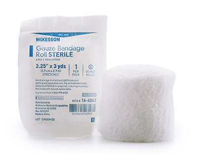 McKesson McKesson Fluff Bandage Roll Gauze 6-Ply 2-1/4 Inch X 3 Yard Roll Shape Sterile - 16-4062