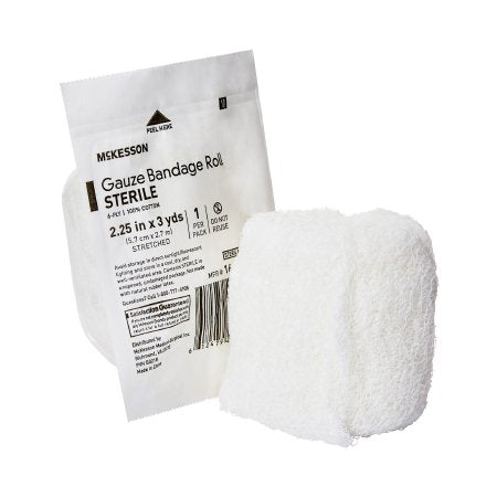 McKesson - Fluff Bandage Roll Gauze 6-Ply 2-1/4 Inch X 3 Yard Roll Shape Sterile - 16-4062