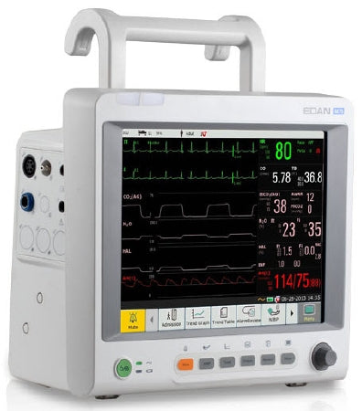 Auxo Medical Edan iM70 Series Vital Signs Monitor with Printer ECG, RESP, NIBP, Edan SpO2, 2-TEMP, PR AC Power / Battery Operated - AM-IM70P