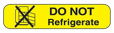 Health Care Logistics Indeed Pre-Printed Label Auxiliary Label Do Not Refrigerate Yellow 3/8 X 1-5/8 Inch - 2098