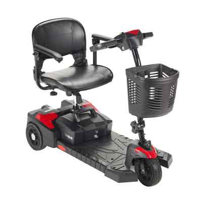 Spitfire Scout DLX 3 - 3 Wheel Electric Scooter 300 lbs. Weight Capacity Black / Red or Blue (Interchangeable) - SFSCOUT3