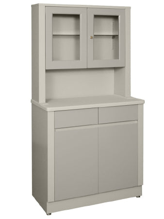UMF Medical Treatment Cabinet 20 Gauge Steel 2 Drawer / 1 Shelf With Locking - 6117-STEEL BLUE