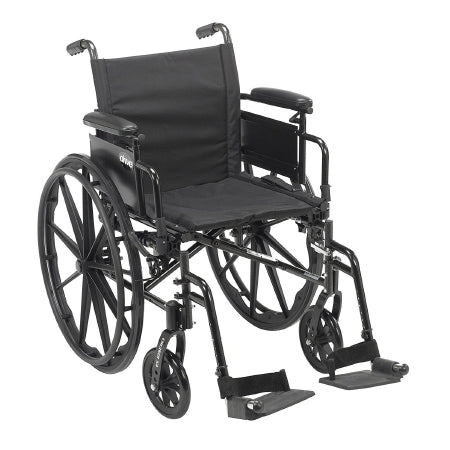 Drive Medical Cruiser X4 Wheelchair Desk Length Arm Flip Back Arm Style Black 18 Inch Seat Width 300 lbs. Weight Capacity - CX418ADDA-ELR
