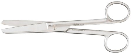 Miltex - Utility Scissors 6-1/2 Inch Length OR Grade German Stainless Steel NonSterile Finger Ring Handle Straight Blade Blunt Tip / Blunt Tip - 1702