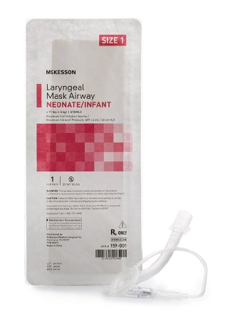 McKesson McKesson Laryngeal Mask Neonate / Infant User Size 1 Clear PVC Sterile Disposable - 159-001