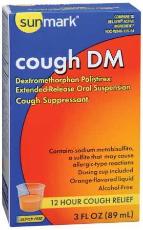 McKesson sunmark Cold and Cough Relief 30 mg / 5 mL Strength Syrup 3 oz. - 49348031584