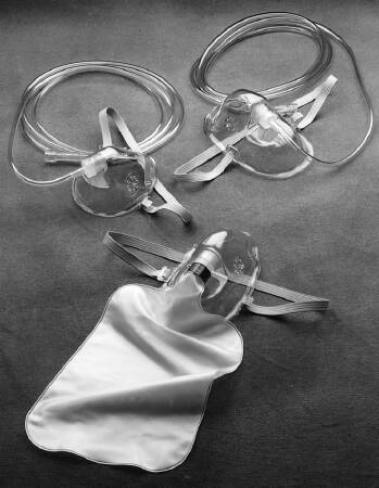 Vyaire Medical AirLife NonRebreather Oxygen Mask Under the Chin Style Adult User One Size Fits Most Adjustable Elastic Head Strap - 1202