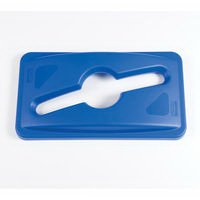 Saalfeld Redistribution Slim Jim Recycle Bin Lid 5.4 X 12.1 X 21.1 Inch, Blue, Plastic - 1788372