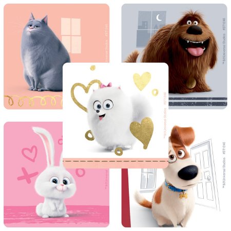 Smilemakers Disney 100 Per Unit The Secret Life Of Pets Sticker 2.5 Inch - ST1246B