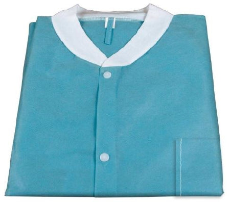 Dynarex - Lab Coat Teal Large Knee Length Limited Reuse - 2094