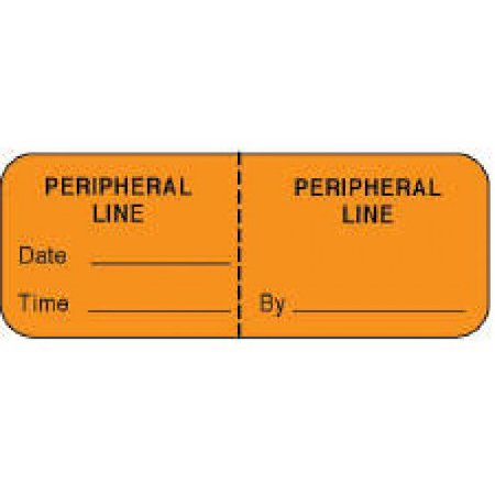 Precision Dynamics - Pre-Printed Label Anesthesia Label Orange Paper Peripheral Line Black Syringe Label 3/4 X 2 Inch - 59704676
