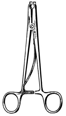 Sklar - Applying Forceps Raney 6-1/4 Inch Length OR Grade Stainless Steel NonSterile Ratchet Lock Finger Ring Handle Straight Serrated Jaws - 50-4250