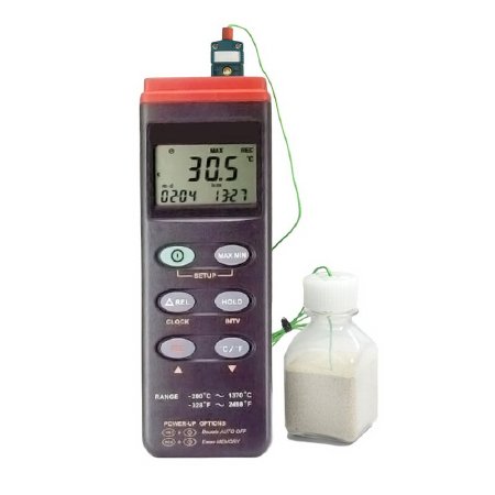 Thermco Products - Temperature Data Logger Fahrenheit / Celsius -328° to +2498°F (-200° to +1370°C) Type K Thermocouple Probe Handheld Battery Operated - CT305