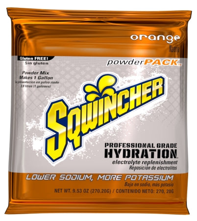 Kent Precision Foods Sqwincher Powder Pack Electrolyte Replenishment Drink Mix Orange Flavor 9.53 oz. - X381-MC600