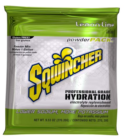 Kent Precision Foods Sqwincher Powder Pack Electrolyte Replenishment Drink Mix Lemon-Lime Flavor 9.53 oz. - X383-MC600
