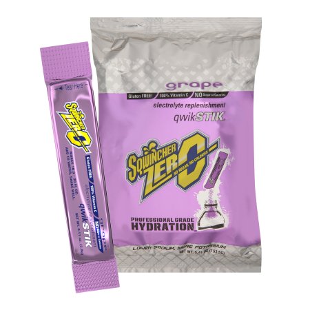 Sqwincher Quik Stik Zero - Electrolyte Replenishment Drink Mix Grape Flavor 0.11 oz. - 159060107