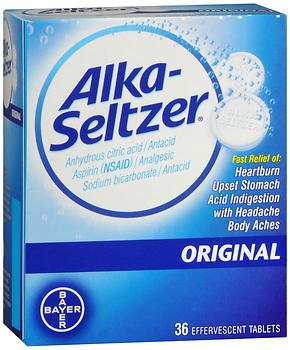 Alka-Seltzer - Antacid 1000 mg - 325 mg - 1916 mg Strength Effervescent Tablet 36 per Bottle - 00280400003