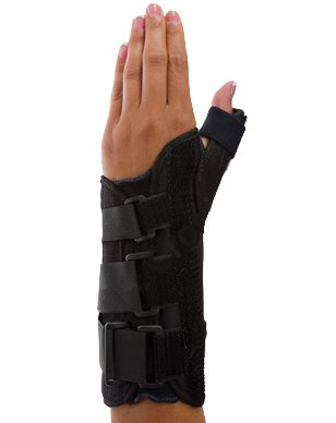 Primo - Wrist Brace with Thumb Spica Aluminum / Elastic / Foam / Plastic / Polyester Left Hand Black X-Large - 08147375
