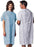 Lew Jan Textile Patient Exam Gown One Size Fits Most Adult Blue / White Print - V61-0100PT