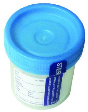 Azer Scientific DuoClick Specimen Container 53 mm Opening Polypropylene Screw Cap 90 mL (3 oz.) Sterile - ES243522