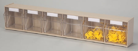 Health Care Logistics Tilters Tilt Front Storage Bin Unit Beige Plastic 3-5/8 X 4-1/2 X 23-5/8 Inch - 1203E