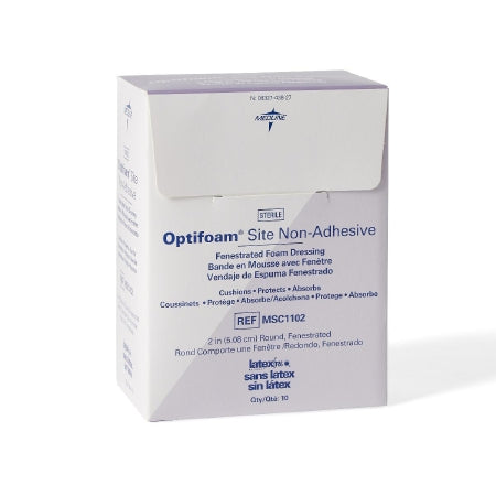 Optifoam Site - Foam Dressing 2 Inch Diameter Fenestrated Round Non-Adhesive without Border Sterile - MSC1102