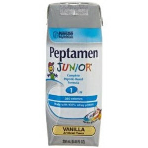 Nestle Healthcare Nutrition Peptamen Junior Pediatric Oral Supplement / Tube Feeding Formula PEPTAMEN JUNIOR Vanilla Flavor 250 mL Tetra Prisma Ready to Use - 98716006252