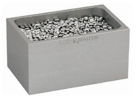 Fisher Scientific Lab Armor Single and Double Bead Block 3 X 3.75 Inch, 0.5 Liter, Silver, 2.5 X 3.25 Inch Tube, -112 to 572°F Temperature Range For Standard Commercially Available Dry Bath - 10876019