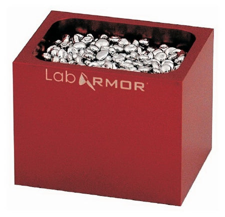Lab Armor - Single and Double Bead Block 3 X 3.75 Inch, 0.25 Liter, Red, 2.5 X 3.25 Inch Tube, -112 to 572°F Temperature Range For Standard Commercially Available Dry Bath - 10876013