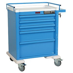 Harloff Procedure Cart Aluminum 24.75 X 31 X 41 Inch 5 Drawers Beige - AL808E5