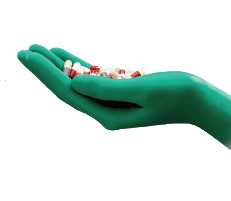 TouchNTuff DermaShield - Cleanroom Glove Size 6.5 Neoprene Green 12 Inch Straight Cuff Sterile Pair - 387069