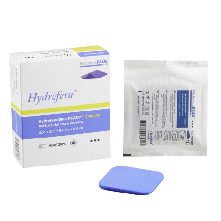 HydroferaBLUE READY-Transfer - Antibacterial Foam Dressing 2-1/2 X 2-1/2 Inch Square Non-Adhesive without Border Sterile - HBRT2525