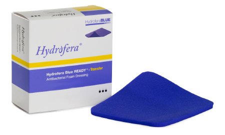 Hydrofera Hydrofera Blue READY-Transfer Antibacterial Foam Dressing 4 X 5 Inch Rectangle Non-Adhesive without Border Sterile - HBRT4050