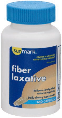 McKesson sunmark Laxative Original Flavor Capsule 160 per Bottle 0.52 Gram Strength Psyllium Husk - 1093981644