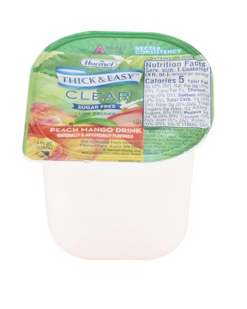 Thick & Easy Sugar Free - Thickened Beverage 4 oz. Portion Cup Peach Mango Flavor Ready to Use Nectar Consistency - 78768