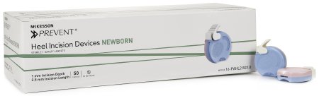 McKesson McKesson Prevent Safety Lancet Fixed Depth Lancet Blade 1.0 mm Depth 2.5 mm Blade Pressure Activated - 16-PAHL2.5G1.0