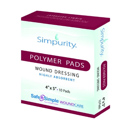 Safe N Simple Simpurity Thin Foam Dressing 4 X 5 Inch Rectangle Non-Adhesive with Border Sterile - SNS59020