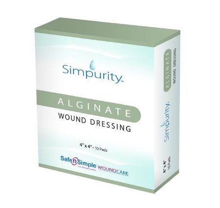 Simpurity - Calcium Alginate Dressing 8 X 8 Inch Square Calcium Alginate Sterile - SNS50764
