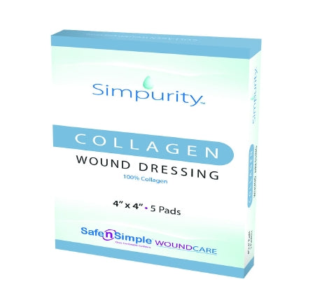 Simpurity - Collagen Dressing Without Border Collagen 4 X 4 Inch 5 Count - SNS52244