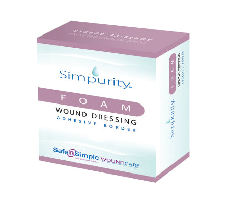 Safe N Simple Simpurity Foam Dressing 2 X 2 Inch Square Adhesive with Border Sterile - SNS72302