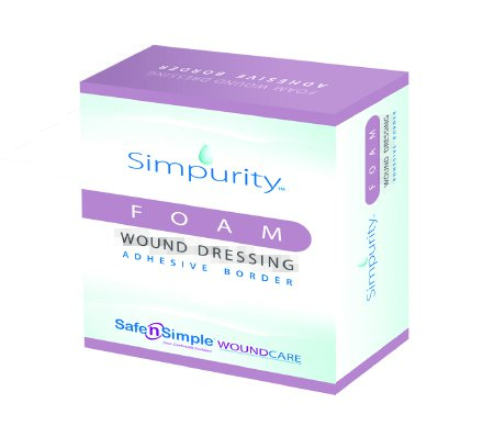 Simpurity - Foam Dressing 4 X 5 Inch Rectangle Adhesive with Border Sterile - SNS72320