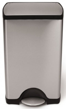 Uline simplehuman Trash Can 10 gal. Rectangular Silver Stainless Steel Step On - H-3623