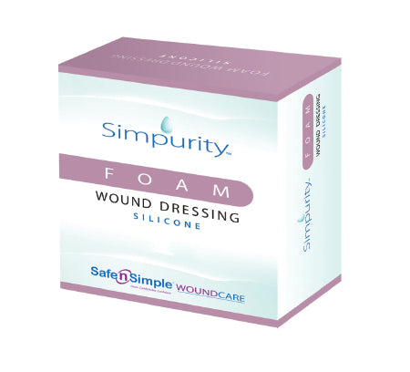 Safe N Simple Simpurity Silicone Foam Dressing 2 X 2 Inch Square Adhesive without Border Sterile - SNS74502