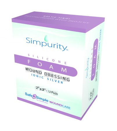 Simpurity - Silver Foam Dressing 2 X 2 Inch Square Sterile - SNS74422