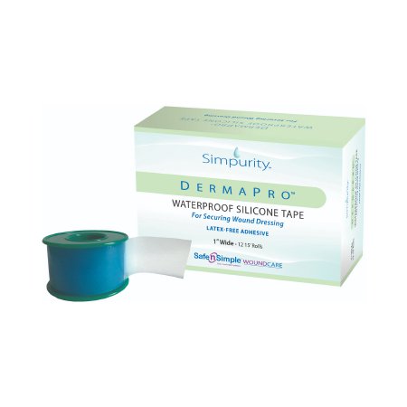 DermaPro - Medical Tape Waterproof Silicone 1 Inch X 5 Yard White NonSterile - SNS57230