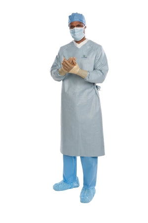 O&M Halyard Inc Aero Chrome Breathable Surgical Gown with Towel Large Unisex AAMI Level 4 Sterile Silver - 44673