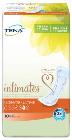 Essity HMS North America Inc TENA Intimates Ultimate Bladder Control Pad 16 Inch Length Heavy Absorbency Dry-Fast Core One Size Fits Most Female Disposable - 54305